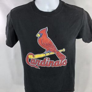 St Louis Cardinals Double Sided Faded Black Size Small Shirt Eary 2000s Y2K MLB